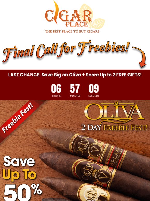 Final Hours: FREEBIES Inside + Save Up to 50% on Oliva!