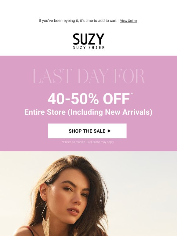 THE CLOCK IS TICKING ON 40-50% OFF