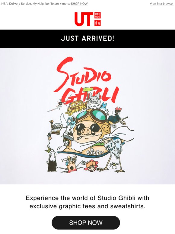 Just arrived: Studio Ghibli UT graphic tees and sweatshirts