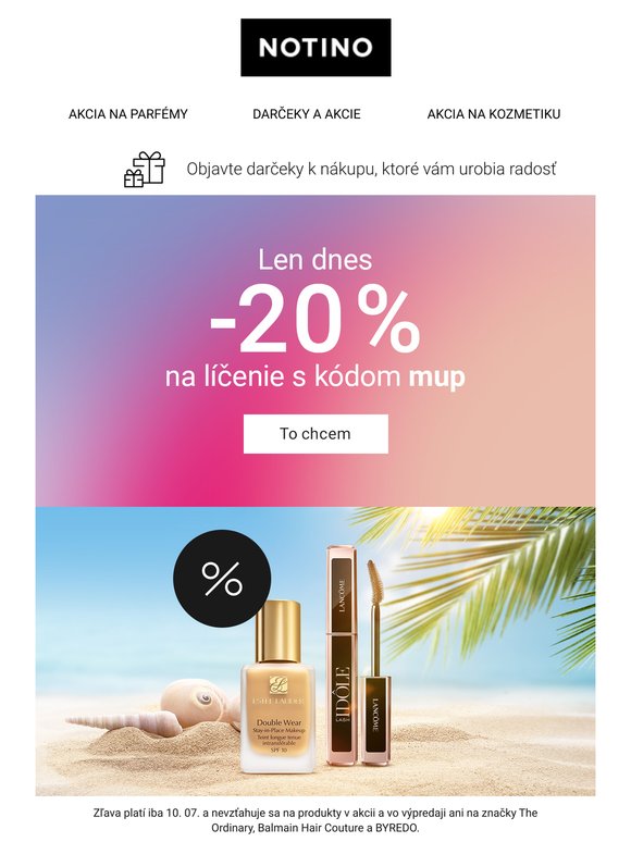 Len dnes −20 % na líčenie
