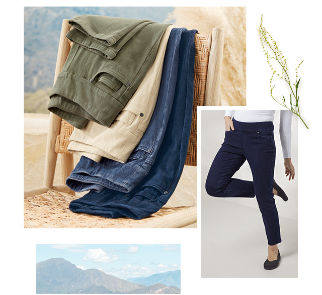 Knit Denim Mid Rise Slim-Leg Ankle Jeans