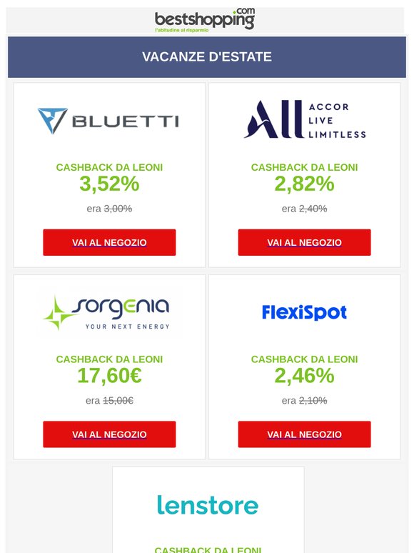 Il 17 e 18 Luglio festeggia l’Estate con il massimo cashback sui negozi sponsor dell’evento
