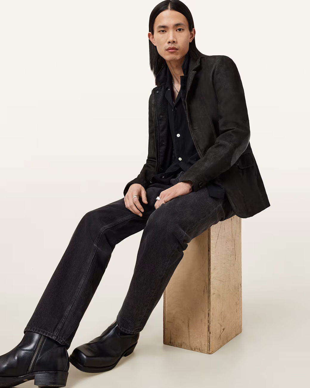 model in all black