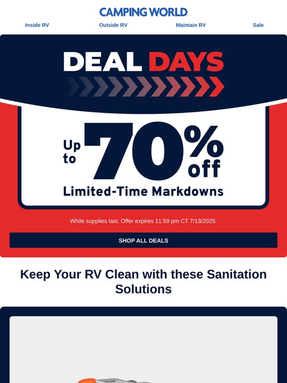 72 Hours Only: Save up to 70% during Deal Days!