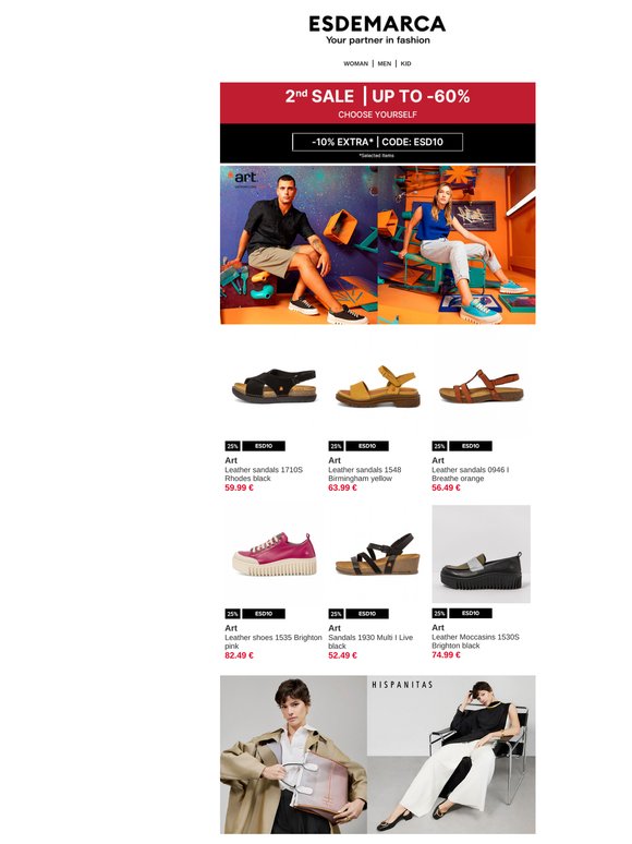 Your must-haves from Art, Hispanitas and Steve Madden now with up to 60% off