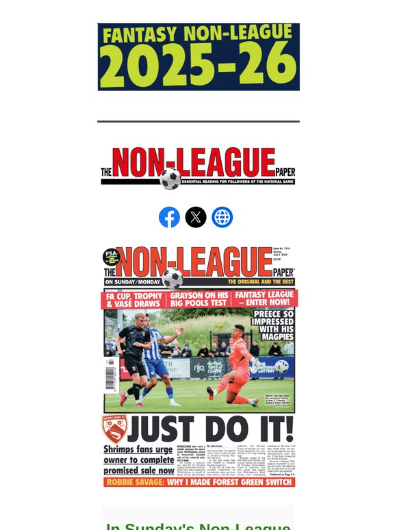 IN SUNDAY'S NLP PAPER > National League Fixtures Released / Interviews with Brackley Town boss Gavin Cowan & Truro City's Chief John Askey / Big interview with FC United's Adam Le Fondre on playing in the Premier League, abroad and now NPL Premier
