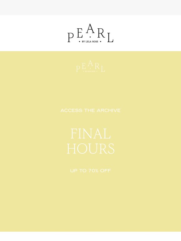 Final Hours to Shop the Archive Sale