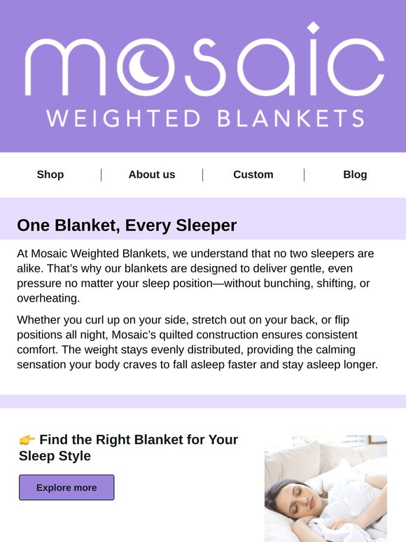 Your Sleep Style Is Unique—So Is Our Blanket