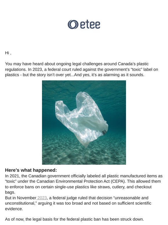 ⚠️ Canada’s plastic ban is under threat