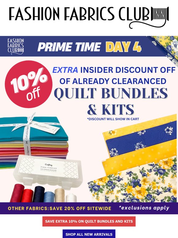 Insider Bonus: Extra 10% Off Quilt Kits + Bundles