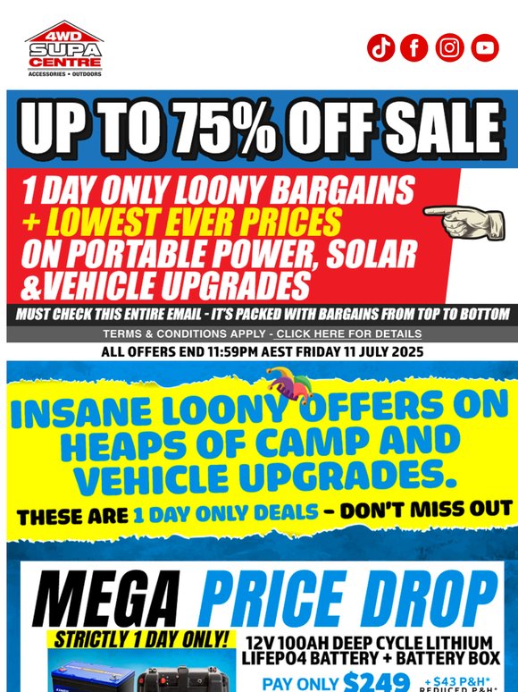 😱 Up To 75% Off Sale Ends Midnight ⏰ Massive Savings On The Gear You Need 💵