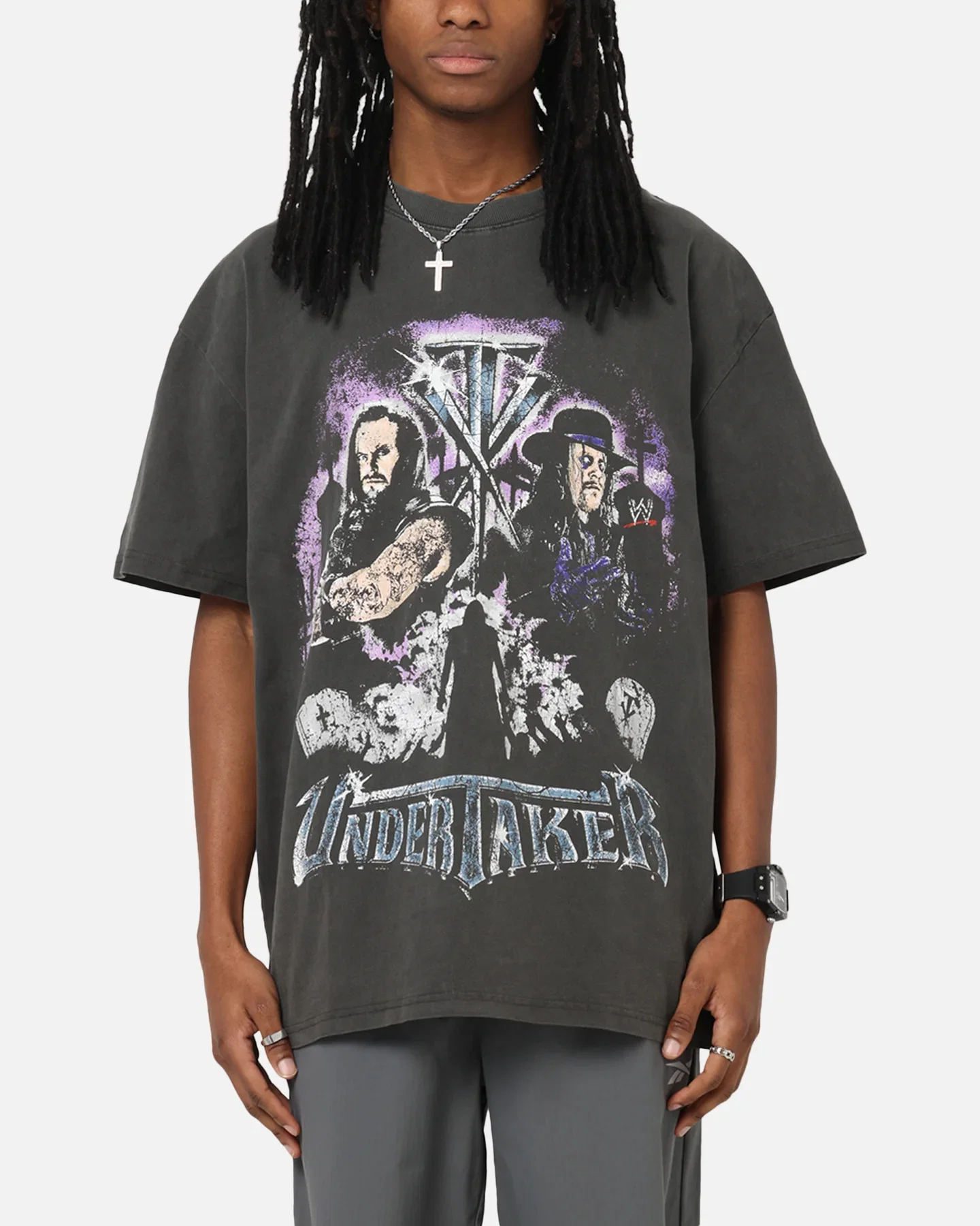 Image of Culture Kings X WWE The Undertaker Summer Slam Heavy T-Shirt Black Wash