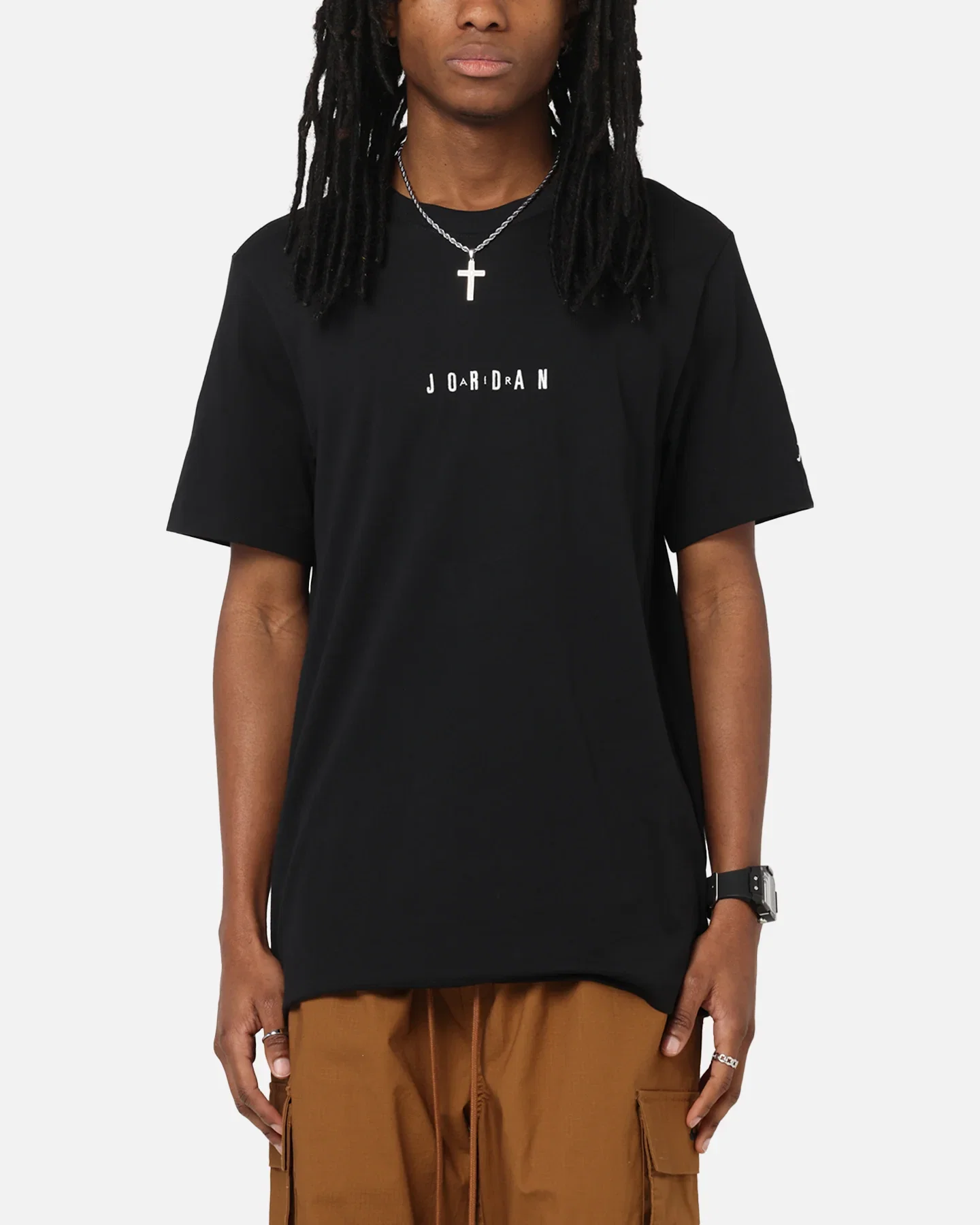 Image of Jordan Jumpman Air Crewneck T-Shirt Black/Sail
