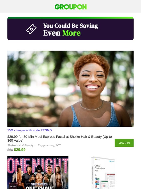 Here's a promo code for the deal you viewed