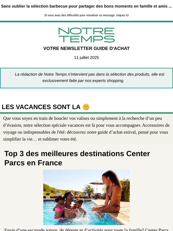 🏖️ Vacances, soldes, high-tech : votre été commence ici!