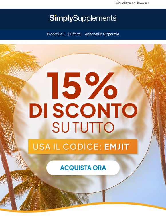 Concediti il 15% di sconto questo weekend