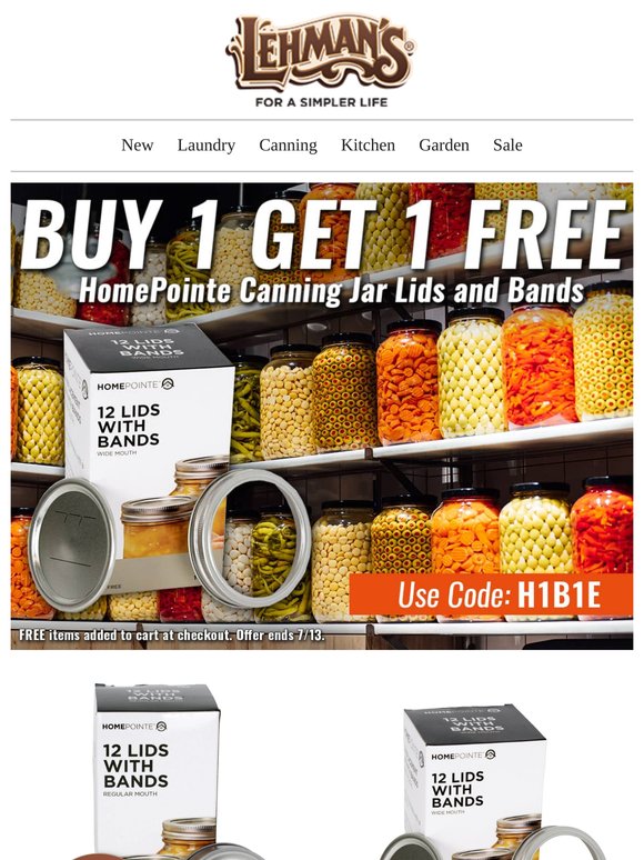 BOGO - BUY 1 GET 1 FREE! HomePointe Canning Jar Lids and Bands – ACT NOW 😄
