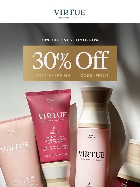Ending Tomorrow: 30% Off + Free Shipping