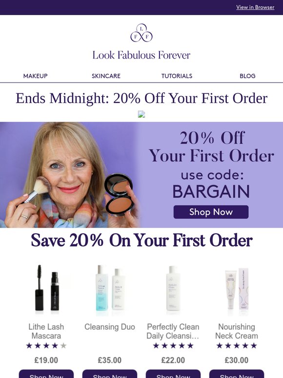 Ends Midnight: 20% Off Your First Order