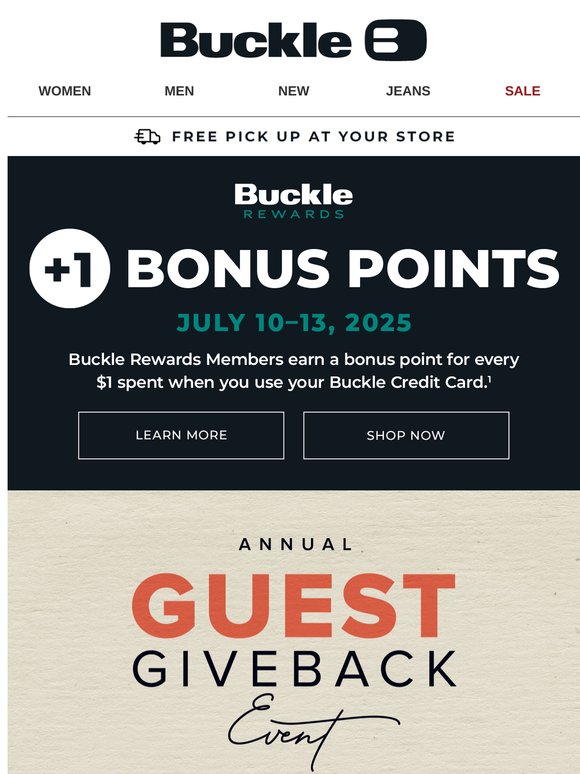 Earn Bonus Points During the Guest Giveback Event.