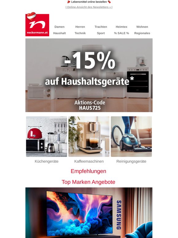 SPAREN -15% auf Haushaltsgeräte fürs Zuhause 🧺