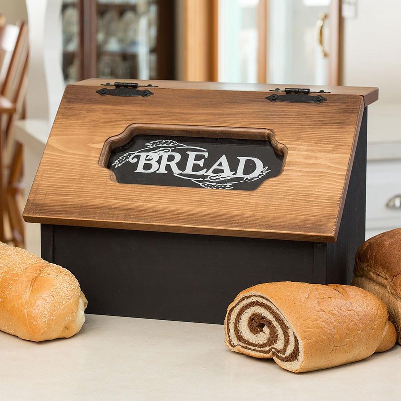 PINE HINGED BREAD BOX