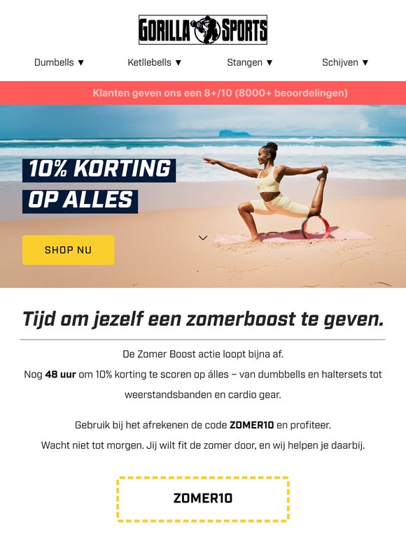 ☀️ Nog 48 uur! Pak nu 10% korting op alles