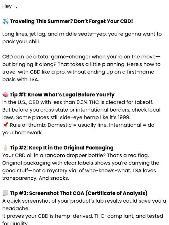 TSA-Friendly CBD Tips 🛍️📦