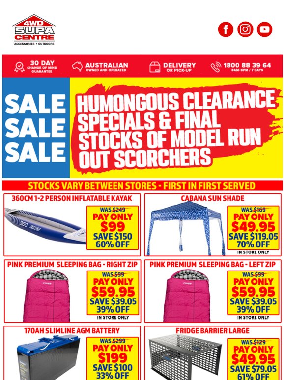 Sale 😱 Sale 📉 Sale 🤩 Humongous Clearance Specials & Final Stocks Of Model Run Out Scorchers 🔥