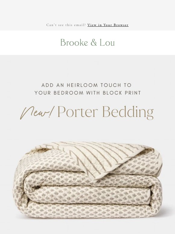 New! Block print bedding ☁️