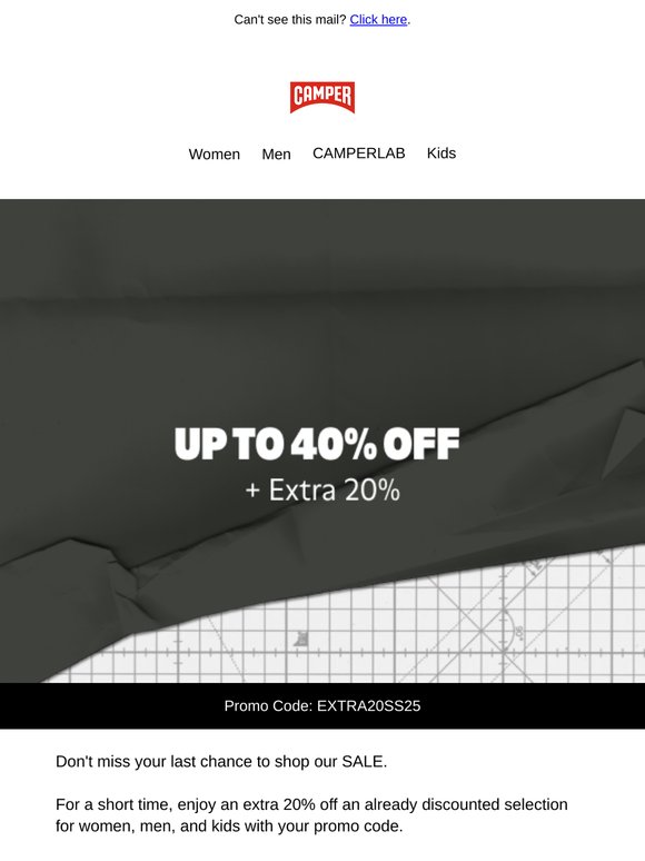 Last Chance - Extra 20% Off