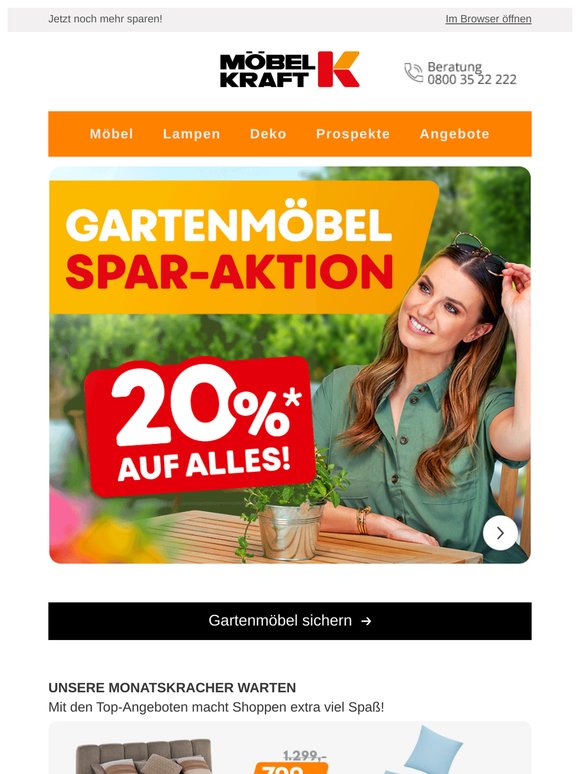🏝️ 20%* Rabatt auf fast alle Gartenmöbel!