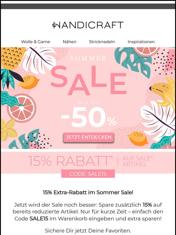 💥15% Extra-Rabatt im Sommer Sale