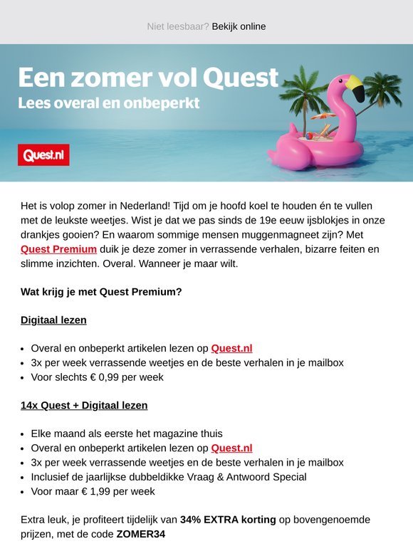 Overal en onbeperkt Quest lezen?