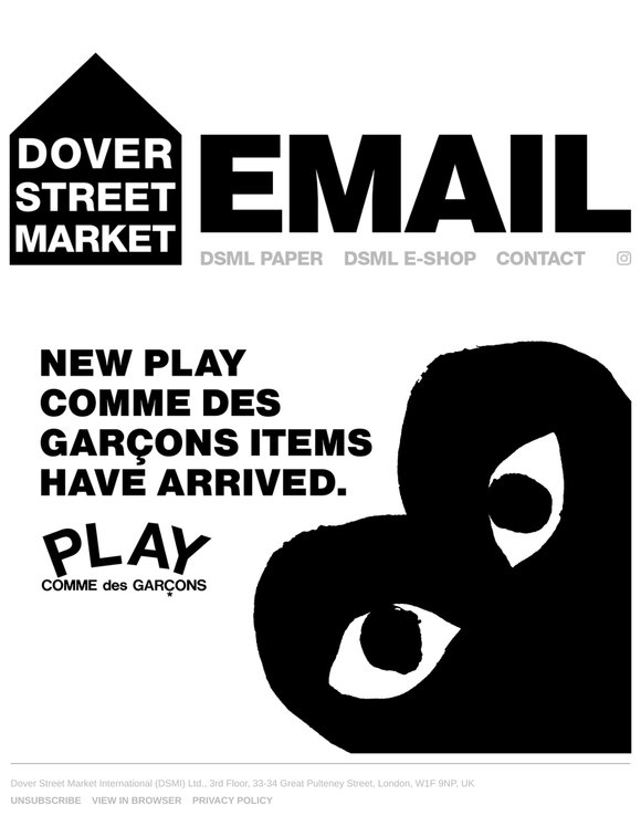 New Play Comme des Garçons items have arrived