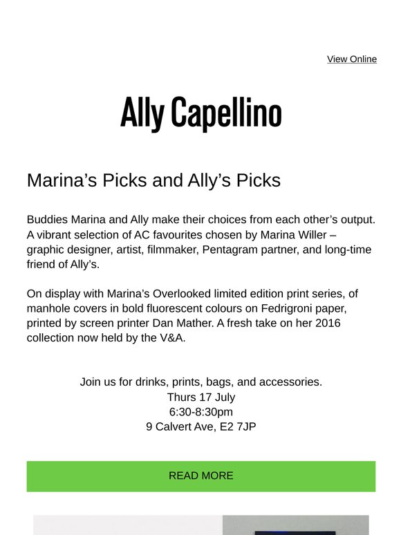 Marina’s Picks and Ally’s Picks