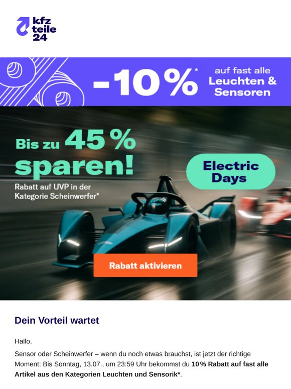 Letzte Chance: 10 % auf Leuchten & Sensorik