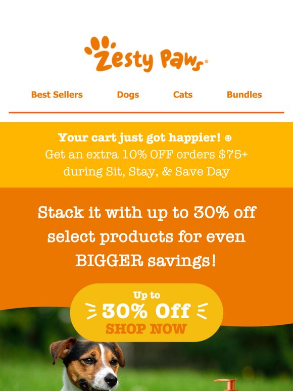 Missed out on Prime Day? 🐾 Don't worry, save an EXTRA 10% during Sit, Stay, & Save Day!