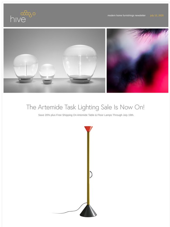 20% Off Artemide Table & Floor Lamps