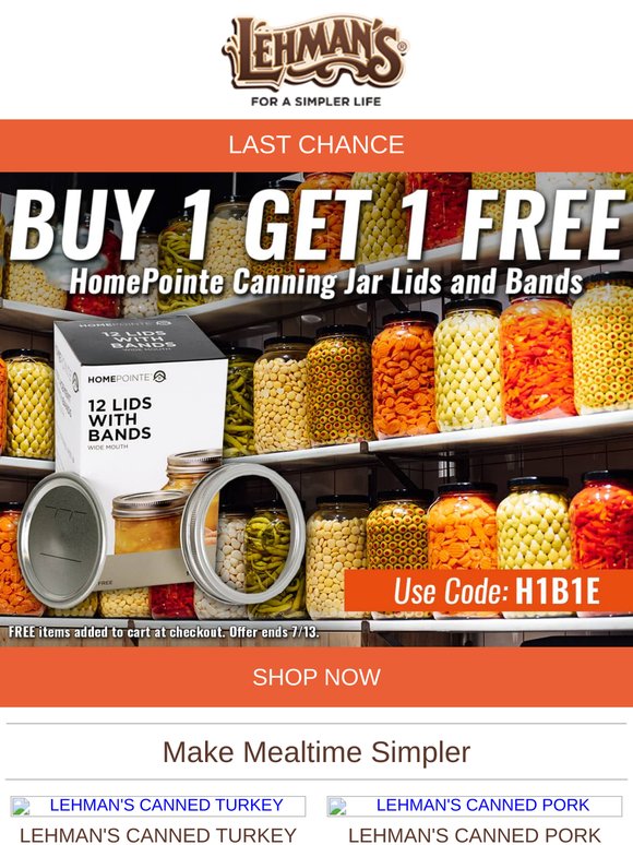FINAL HOURS ⏳ BOGO HomePointe Canning Lids & Bands