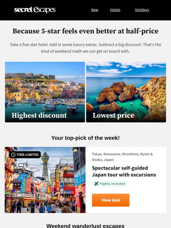 Secret Escapes Sunday best too good? True. Milled