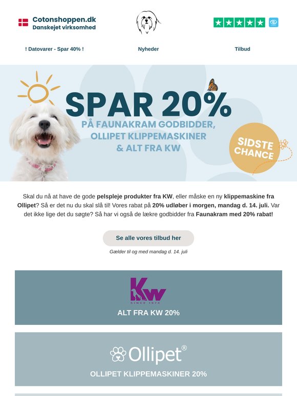 ⏰ Uret tikker - Spar 20% på KW!