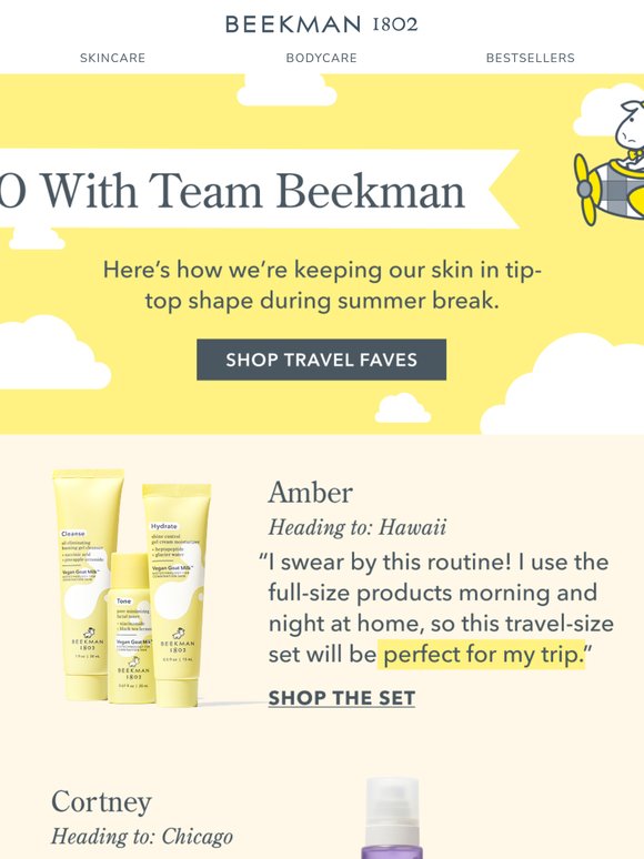Shop Team Beekman’s Skincare Packing List ✈️