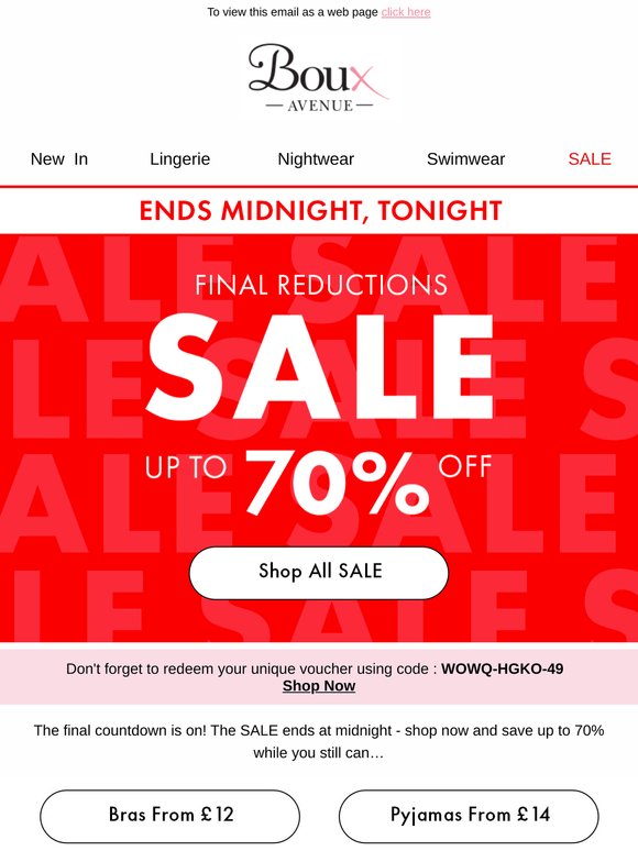⏰ SALE ends midnight - last orders!