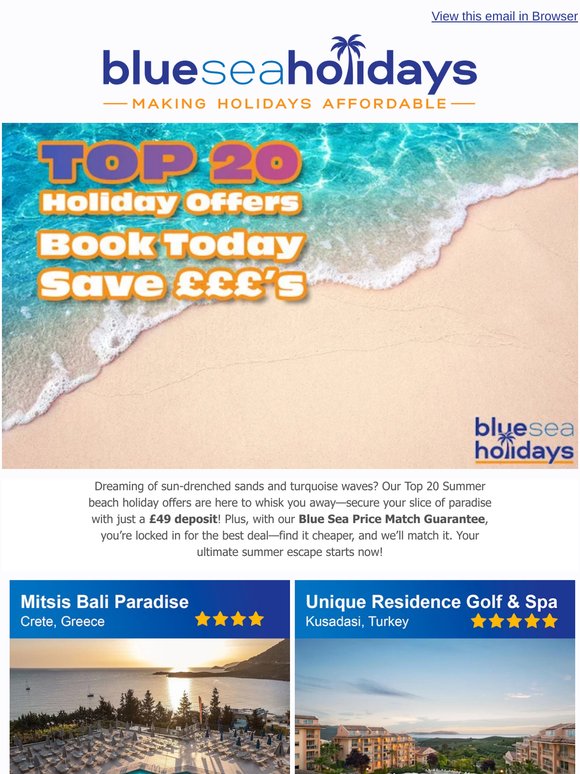 🌞 Your Top 20 Summer Offers: Book Now for Just £49! 🌞