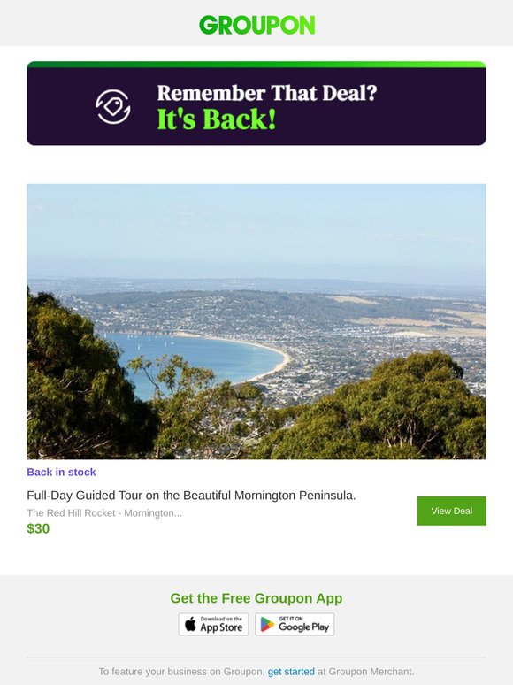 Back in Stock, Baby! A deal you viewed is back
