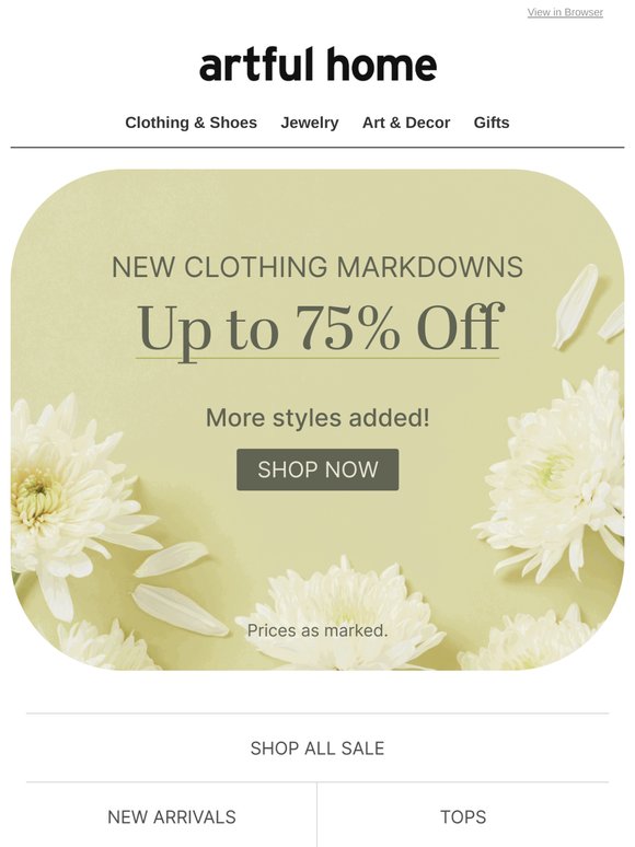 New Clothing Markdowns ADDED!