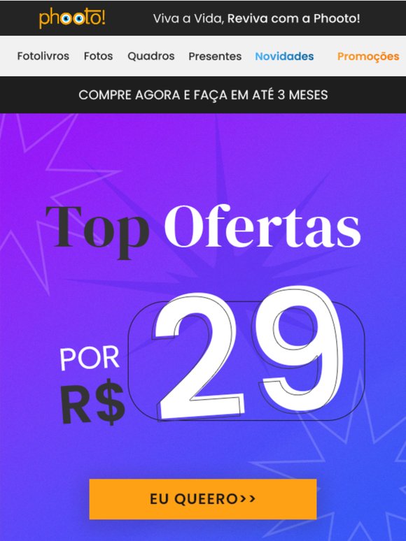 📸 R$29 + Frete Grátis? Só na Phooto!