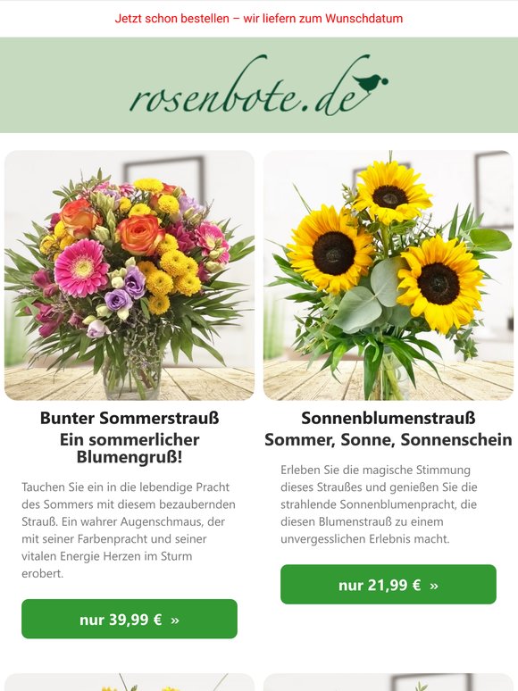💐 Urlaubszeit? Wir kümmern uns um die Geburtstagsblumen