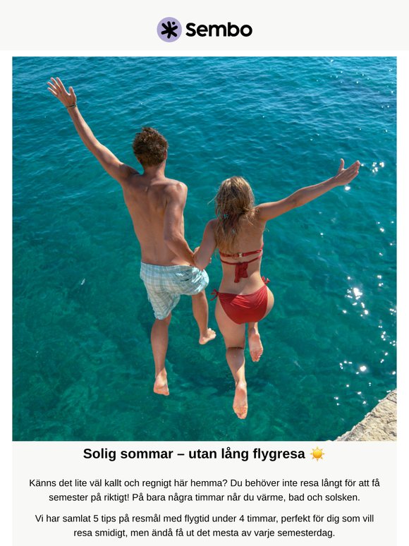 ✈️ Här är sommarresorna med kort flygtid ☀️